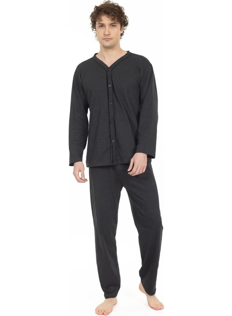 Mutlu City Men's Buttoned High Quality Cotton Pajama Set 16511 - Image 2